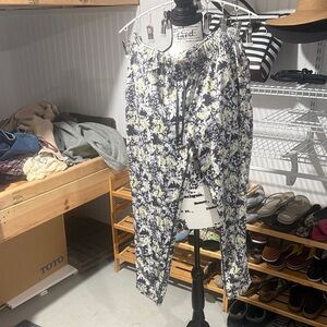 lululemon athletica Floral Drawstring Harem Pants in Yellow & Gray